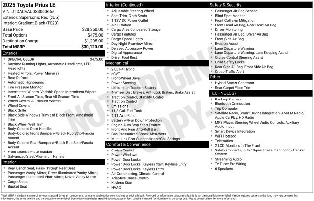 Certified 2025 Toyota Prius LE FWD image 35