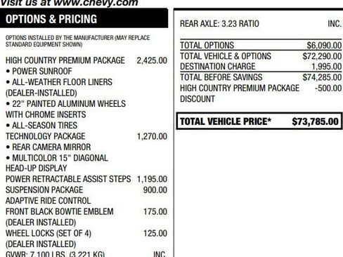 Used 2024 Chevrolet Silverado 1500 High Country w/ High Country Premium Package AWD/4WD image 2