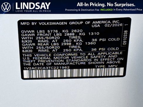 New 2026 Volkswagen Atlas Cross Sport SEL R-Line AWD/4WD image 22