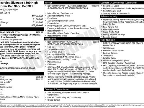Used 2021 Chevrolet Silverado 1500 High Country w/ Z71 Off-Road Package AWD/4WD image 26