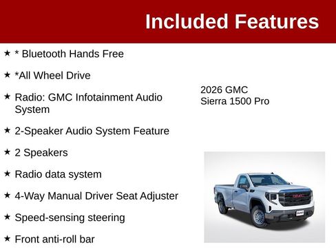 Used 2026 GMC Sierra 1500 Pro w/ Pro Value Package AWD/4WD image 3