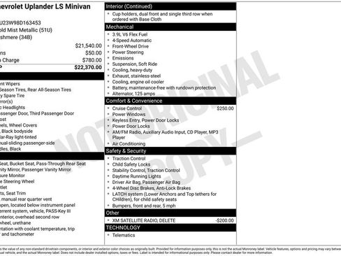 Used 2008 Chevrolet Uplander LS image 24