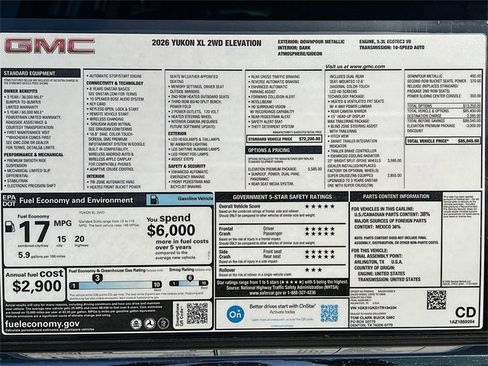 New 2026 GMC Yukon XL Elevation w/ Elevation Premium Package image 21