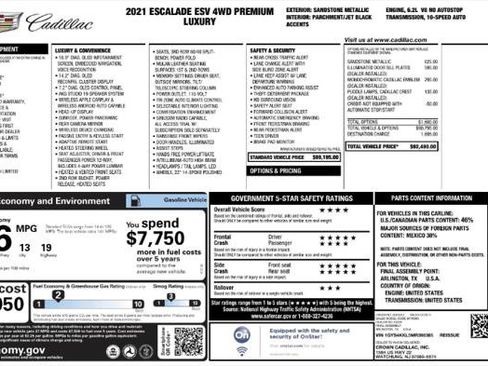 Used 2021 Cadillac Escalade ESV Premium Luxury AWD/4WD image 4