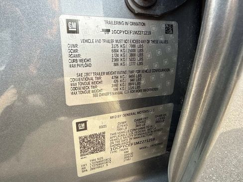 Used 2021 Chevrolet Silverado 1500 Custom Trail Boss w/ LPO, Dark Essentials Package image 32