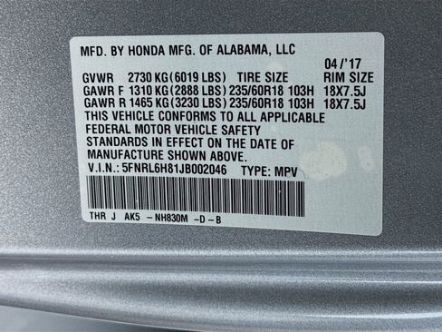 Certified 2018 Honda Odyssey Touring image 35