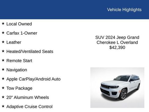 Used 2024 Jeep Grand Cherokee L Overland w/ Trailer Tow Package image 2