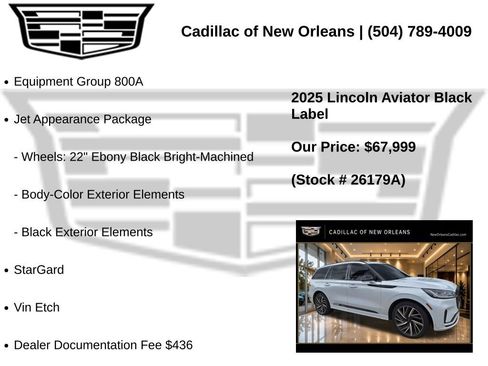 Used 2025 Lincoln Aviator Black Label w/ Jet Appearance Package AWD/4WD image 7