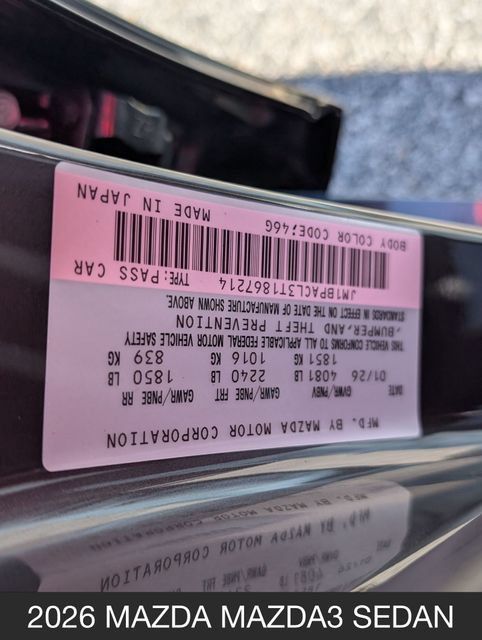New 2026 MAZDA MAZDA3 2.5 S Sedan w/ Preferred Pkg FWD image 29