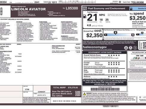 New 2026 Lincoln Aviator Reserve w/ Luxury Package RWD image 61