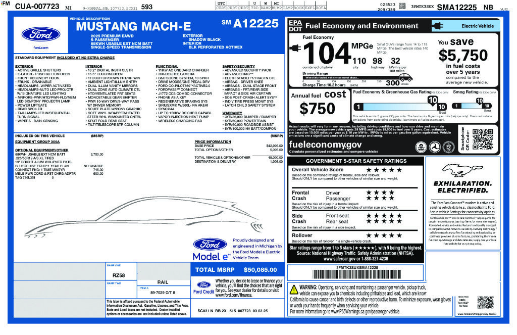 Certified 2025 Ford Mustang Mach-E Premium AWD/4WD image 31