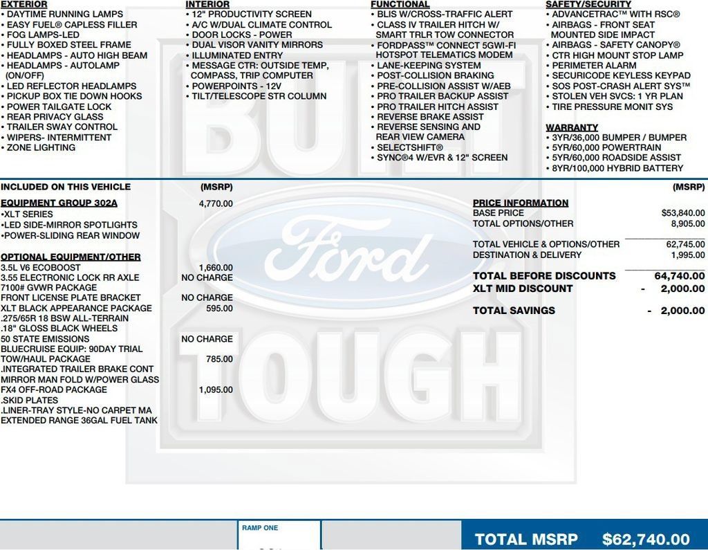 Used 2024 Ford F150 XLT w/ Equipment Group 302A MID AWD/4WD image 2
