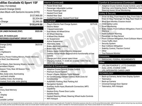 New 2026 Cadillac Escalade IQ Sport 1 w/ LPO, Floor Liner Package image 5