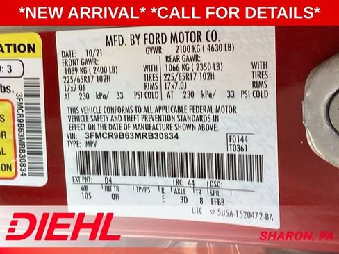 Certified 2021 Ford Bronco Sport Big Bend w/ Big Bend Package (96B) AWD/4WD image 38