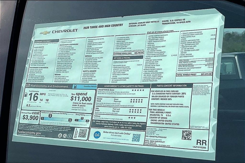 New 2026 Chevrolet Tahoe High Country AWD/4WD image 14