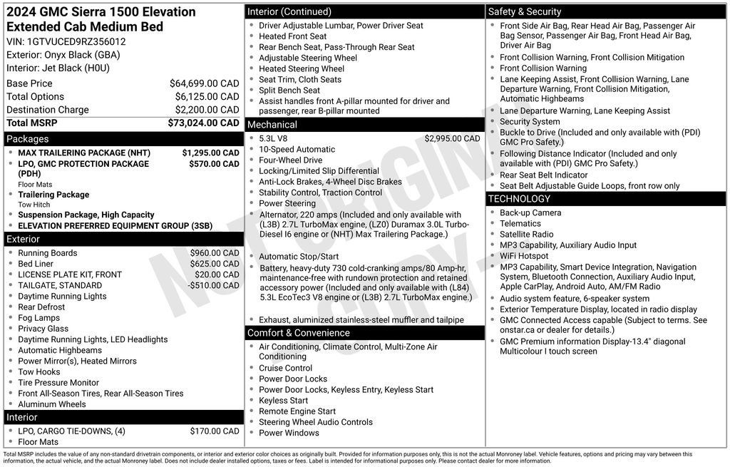 Used 2024 GMC Sierra 1500 Elevation w/ Max Trailering Package AWD/4WD image 2
