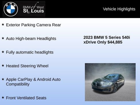 Used 2023 BMW 540i xDrive w/ Premium Package AWD/4WD image 24