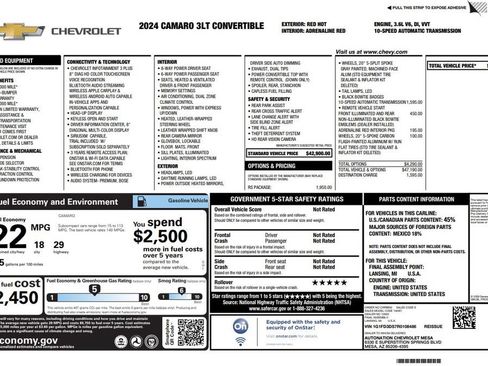 Used 2024 Chevrolet Camaro LT w/ RS Package RWD image 4