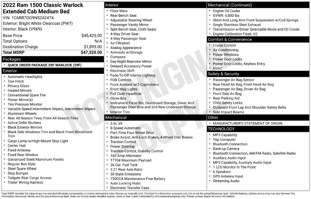 Used 2022 RAM 1500 Warlock AWD/4WD image 18