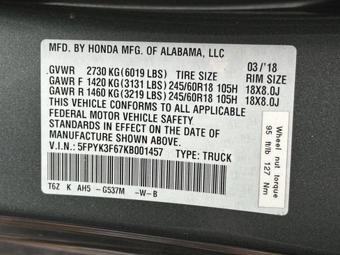 Used 2019 Honda Ridgeline RTL-T image 15