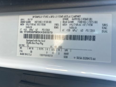 Used 2019 Ford Transit 350 156 DRW w/ Shuttle Bus Prep Package RWD image 34