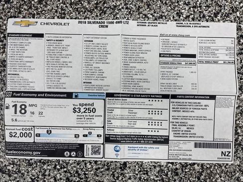 Used 2018 Chevrolet Silverado 1500 LTZ w/ Sport Package image 57