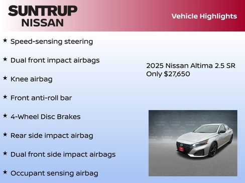 New 2025 Nissan Altima 2.5 SR w/ SR Premium Package image 16