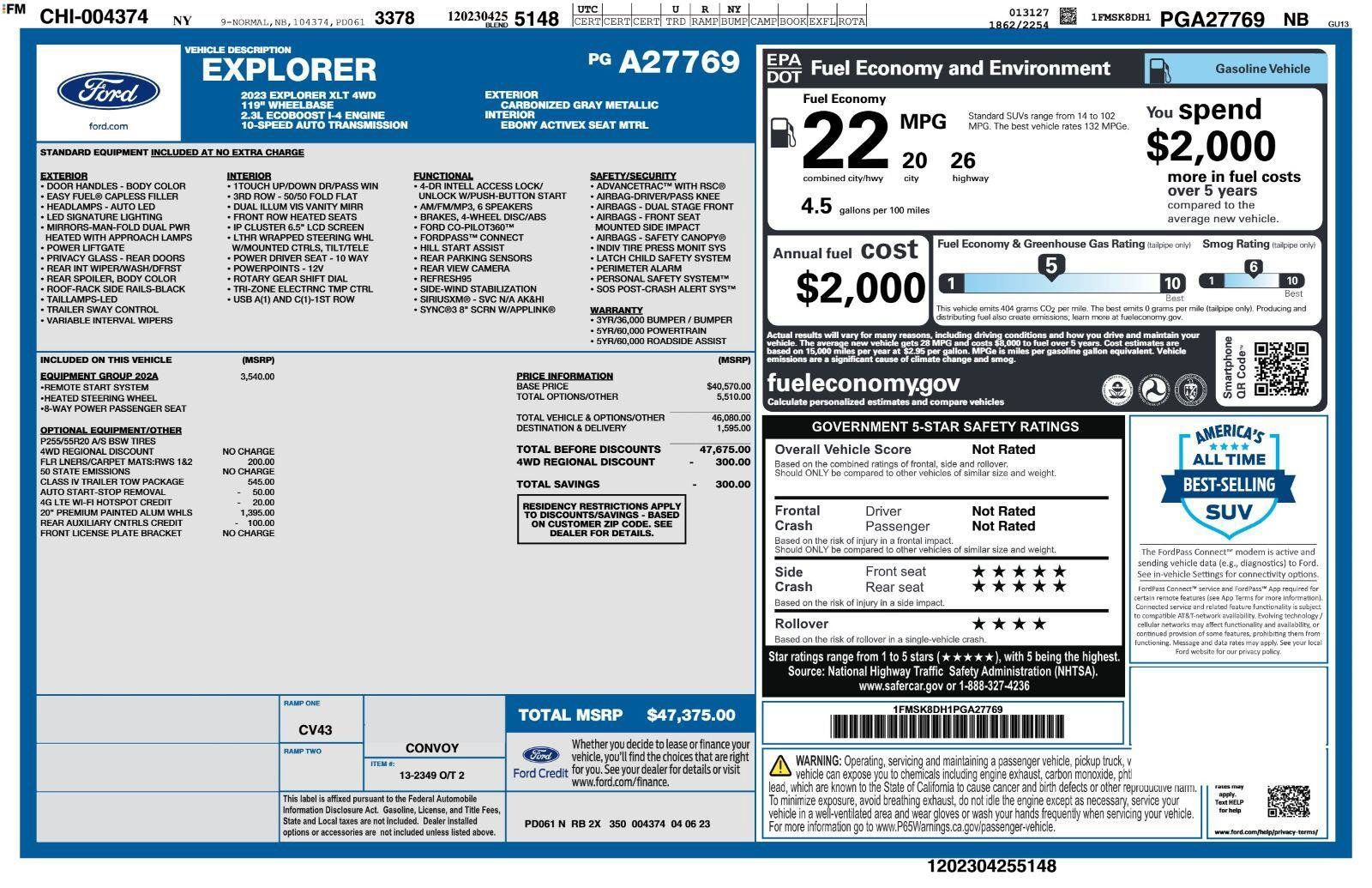 Certified 2023 Ford Explorer XLT w/ Equipment Group 202A AWD/4WD image 3