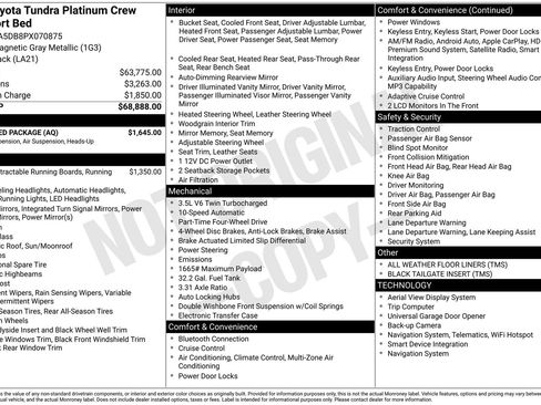 Used 2023 Toyota Tundra Platinum w/ Advanced Package AWD/4WD image 3