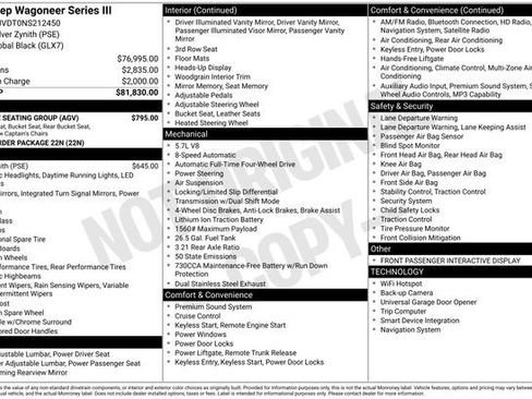 Used 2022 Jeep Wagoneer Series III w/ Flexible Seating Group image 38