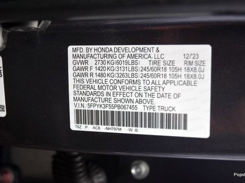 Used 2023 Honda Ridgeline RTL image 23