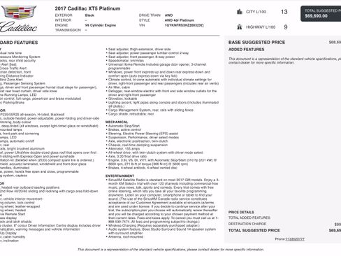 Used 2017 Cadillac XT5 Platinum AWD/4WD image 3