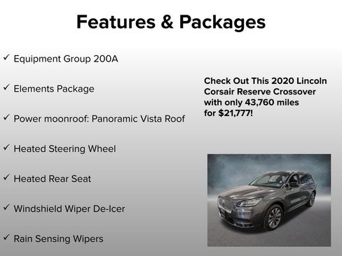 Used 2020 Lincoln Corsair Reserve w/ Elements Package AWD/4WD image 4