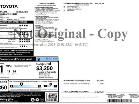 Used 2026 Toyota Tacoma SR5 AWD/4WD image 3