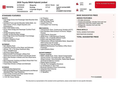 Used 2025 Toyota RAV4 Limited AWD/4WD image 2