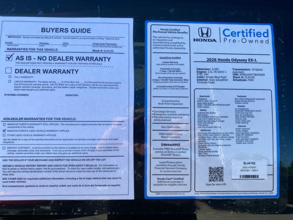 Certified 2026 Honda Odyssey EX-L image 33