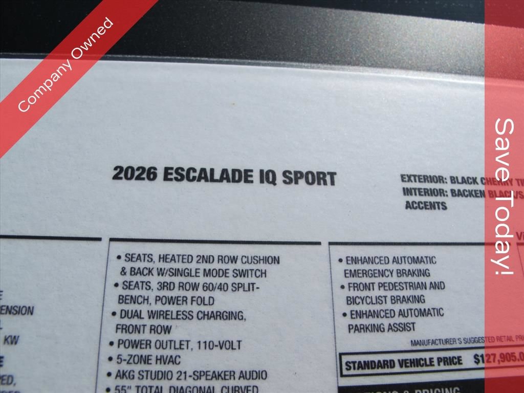 New 2026 Cadillac Escalade IQ Sport 1 w/ LPO, ONYX Package AWD/4WD image 9