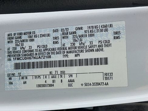 Used 2022 Ford Escape SEL image 30