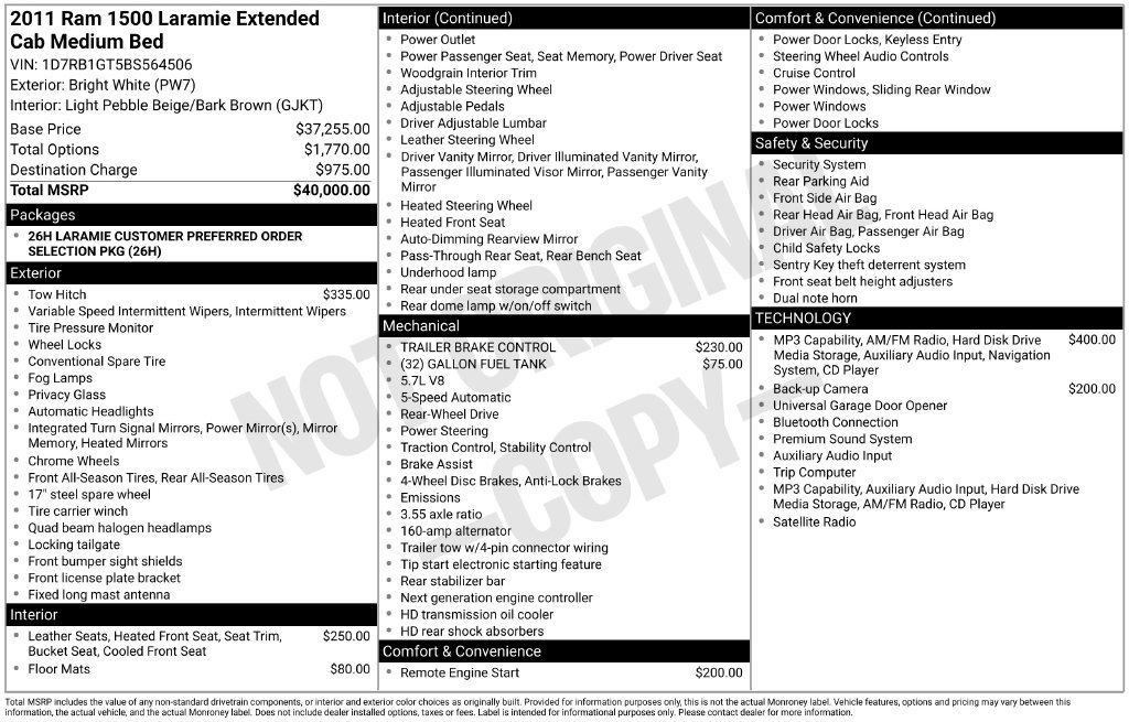 Used 2011 RAM 1500 Laramie RWD image 2