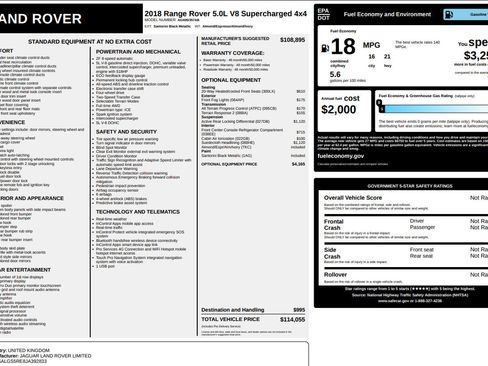 Used 2018 Land Rover Range Rover Long Wheelbase Supercharged image 16