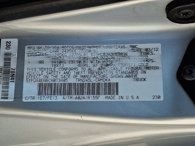 Used 2012 Toyota Tacoma 4x4 Access Cab image 25