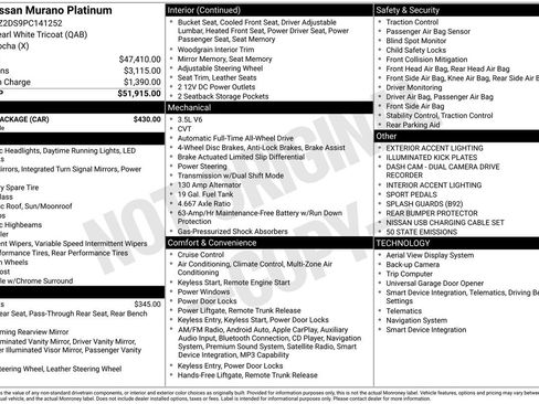 Certified 2023 Nissan Murano Platinum w/ Cargo Package AWD/4WD image 35