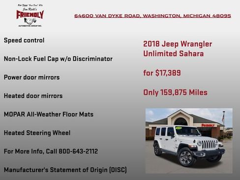 Used 2018 Jeep Wrangler Unlimited Sahara image 30