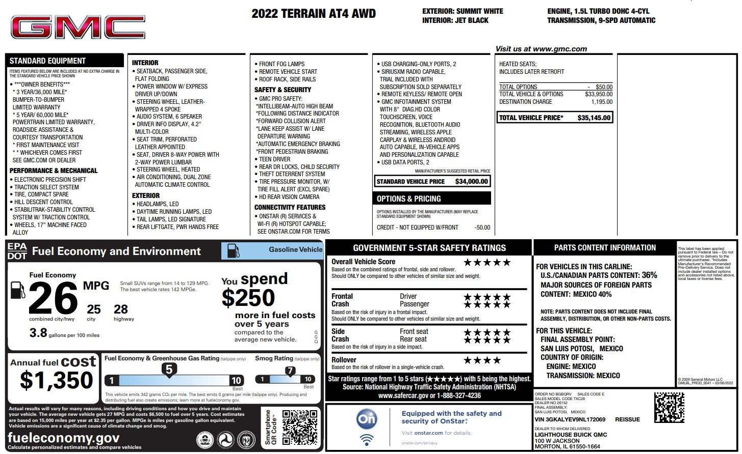 Used 2022 GMC Terrain AT4 AWD/4WD image 38
