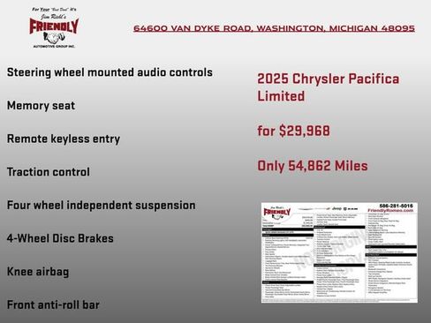 Used 2025 Chrysler Pacifica Limited FWD image 5