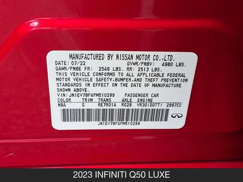 Used 2023 INFINITI Q50 Luxe w/ Cargo Package RWD image 27
