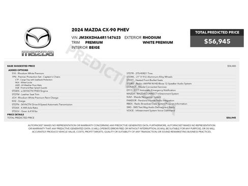 Used 2024 MAZDA CX-90 Plug-In Hybrid w/ Premium Pkg AWD/4WD image 2