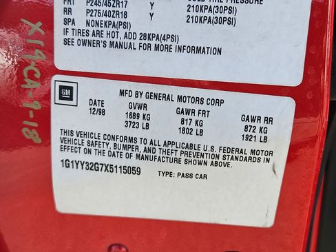 Used 1999 Chevrolet Corvette Convertible w/ Performance Handling Pkg image 21