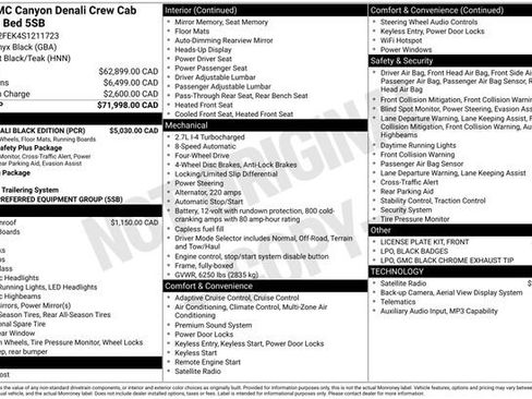 Certified 2025 GMC Canyon Denali w/ LPO, Denali Black Edition AWD/4WD image 33