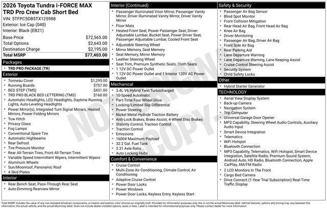 Certified 2026 Toyota Tundra TRD Pro AWD/4WD image 38